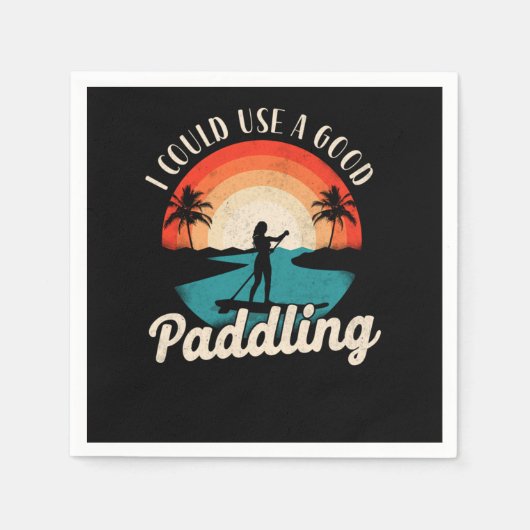 Paddleboard ich könnte ein gutes paddeln Mädchen V Serviette (Vorderseite)