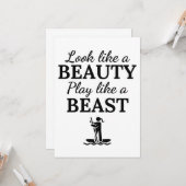 Paddleboard: Look like a beauty play like a beast. Karte (Vorderseite/Rückseite Beispiel)