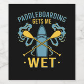 Paddleboard Paddleboarding Weinetikett (Einzelnes Label)