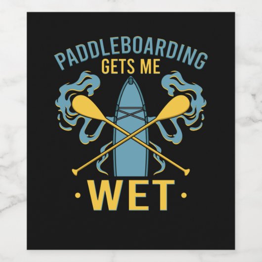 Paddleboard Paddleboarding Weinetikett (Einzelnes Label)