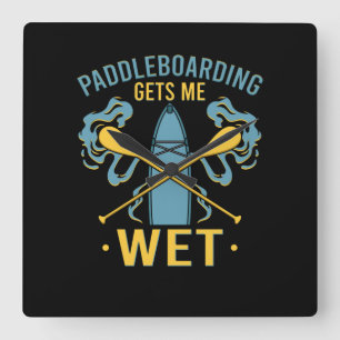 Paddleboard Stand-Up-Paddling Quadratische Wanduhr