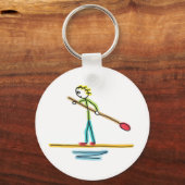 Paddleboard-Strichmännchen Schlüsselanhänger (Rückseite)