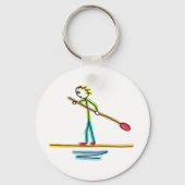 Paddleboard-Strichmännchen Schlüsselanhänger (Rückseite)
