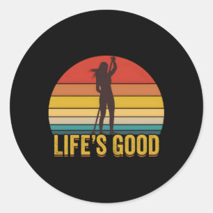 Paddleboard Sup Life Sup Slogan Runder Aufkleber