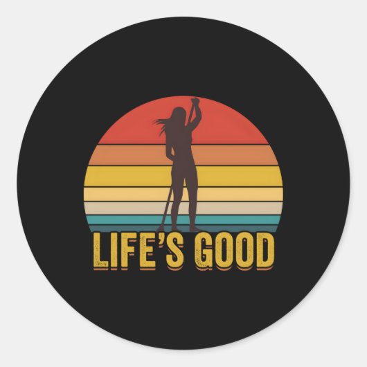 Paddleboard Sup Life Sup Slogan Runder Aufkleber (Vorderseite)