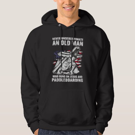 Paddleboarding Dad Christian Paddle Board Grandpa Hoodie (Vorderseite)