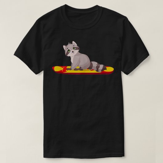 Paddleboarding Funny Raccoon Animal Vintag Paddle T-Shirt (Design vorne)