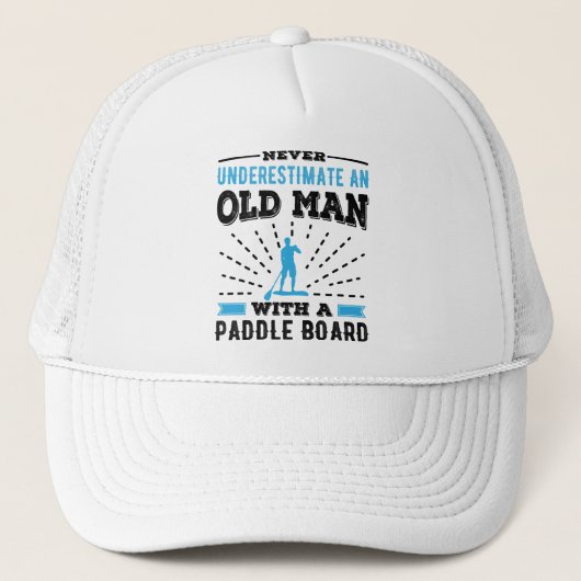Paddleboarding-Geschenk des Old Man Paddle Board Truckerkappe (Vorderseite)