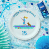 Paddleboarding Girl Birthday Party Paper Plate Pappteller (Party)