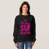 Paddleboarding Hund Sup Sup Mit Welpe 1 Sweatshirt (Vorne ganz)