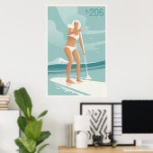 Paddleboarding Lake Washington Poster (Heimbüro)