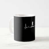 Paddleboarding Stand Up Paddle Heartbeat Kaffeetasse (Vorderseite Links)