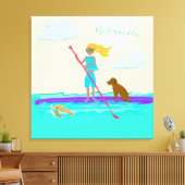 Paddleboarding SUP Happy Place Wall Leinwand (Insitu (Wohnzimmer))