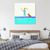 Paddleboarding SUP Happy Place Wall Leinwand (Insitu (Schlafzimmer))