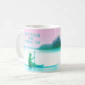 Paddleboarding SUP Wasserfarbe Rosa blaue Küste Kaffeetasse (Vorderseite Links)