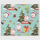 Paddleboarding Weihnachten Geschenkpapier (Flach)