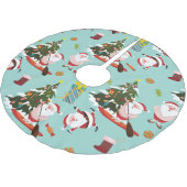 Paddleboarding Weihnachten Polyester Weihnachtsbaumdecke (Schrägansicht)