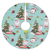 Paddleboarding Weihnachten Polyester Weihnachtsbaumdecke (Vorderseite)