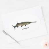Paddlefisch Ovaler Aufkleber (Umschlag)