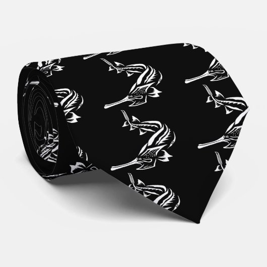 Paddlefish & Rostrum Design Krawatte (Gerollt)