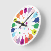 Paddlepalooza O’Clock Pickleball Runde Wanduhr (Winkel)