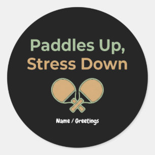 Paddles hoch Stress runter Retro-Sport-Ästhetik Runder Aufkleber