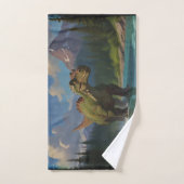 Paddling Brontosaurus & River Fun Badhandtuch Set (Handtuch)