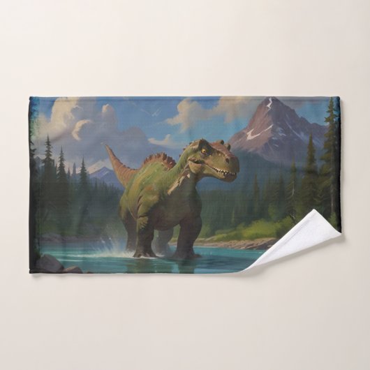 Paddling Brontosaurus & River Fun Badhandtuch Set (Handtuch)