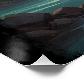 Paddling Brontosaurus & River Fun Poster (Ecke)