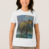 Paddling Brontosaurus & River Fun Tri-Blend Shirt (Vorderseite)