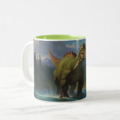 Paddling Brontosaurus & River Fun Zweifarbige Tasse (Vorderseite Links)