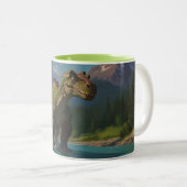 Paddling Brontosaurus & River Fun Zweifarbige Tasse (VorderseiteRechts)