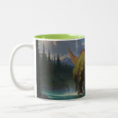 Paddling Brontosaurus & River Fun Zweifarbige Tasse (Links)