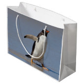 Paddling Gentoo Geschenktasche Große Geschenktüte (Rückseite Schrägansicht)