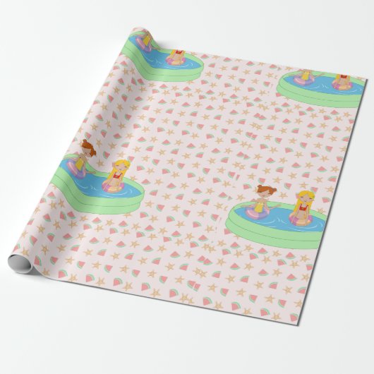 Paddling Pool Wrapping Paper Geschenkpapier (Ungerollt)