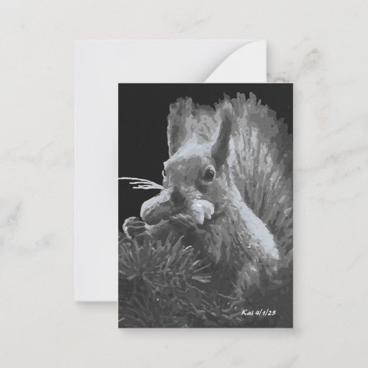 Paddy Cake, Eichhörnchen-Lesezeichen Mitteilungskarte (Rückseite)