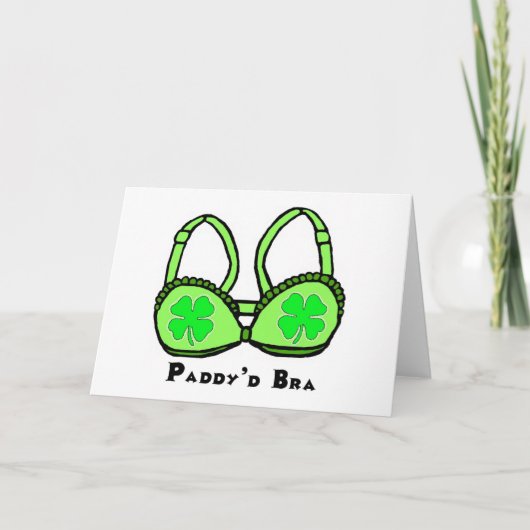 Paddy 'D Bra St. Patrick's Greeting Card Karte (Vorderseite)