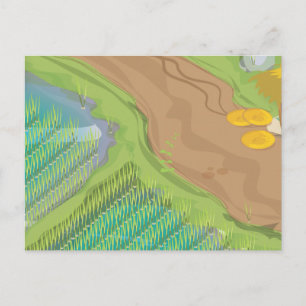 Paddy-Feld Postkarte