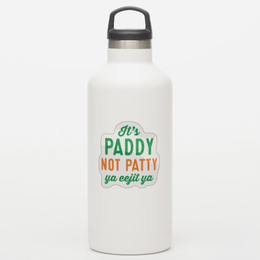 Paddy not Patty St. Patrick's Day lustig Aufkleber (Wassserflasche)