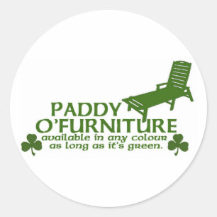 Paddy O Furniture - Funny Irish Design - St Patric Runder Aufkleber
