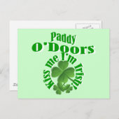 Paddy O'Doors, lustiger irischer Name Postkarte (Vorne/Hinten)