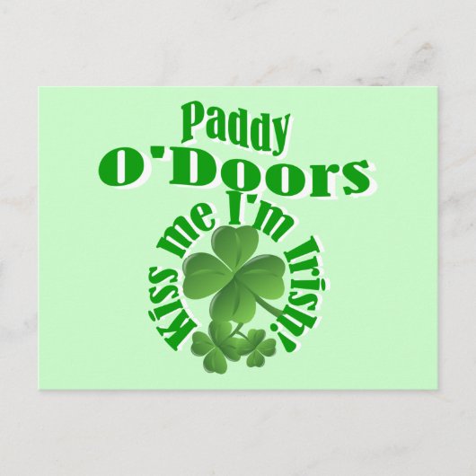 Paddy O'Doors, lustiger irischer Name Postkarte (Vorderseite)