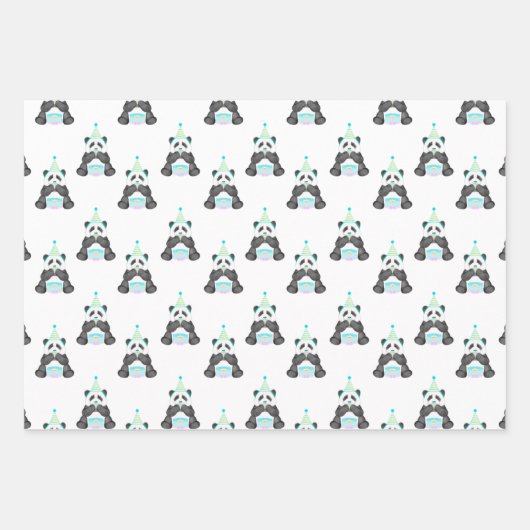 Paddy Party Panda mit Tortenmuster Geschenkpapier Set (Vorderseite 3)