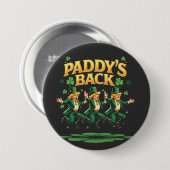 Paddy's Back Funny Trump St Patrick Day Leopard Button (Vorne & Hinten)