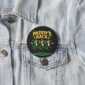 Paddy's Back Funny Trump St Patrick Day Leopard Button (Beispiel)