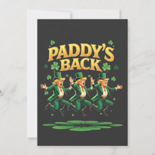 Paddy's Back Funny Trump St Patrick Day Leopard Feiertagskarte