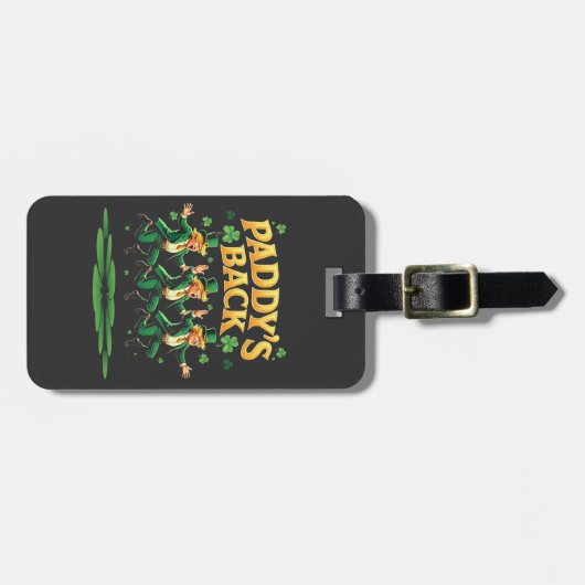 Paddy's Back Funny Trump St Patrick Day Leopard Gepäckanhänger (Vorderseite horizontal)