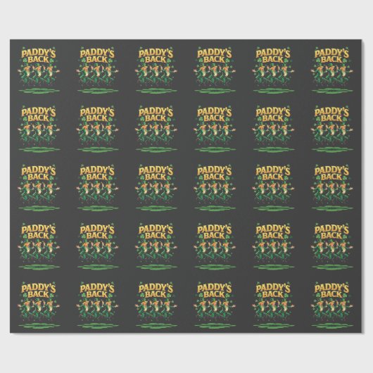 Paddy's Back Funny Trump St Patrick Day Leopard Geschenkpapier (Flach)