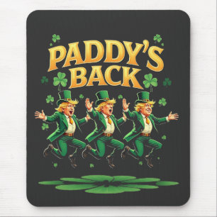 Paddy's Back Funny Trump St Patrick Day Leopard Mousepad