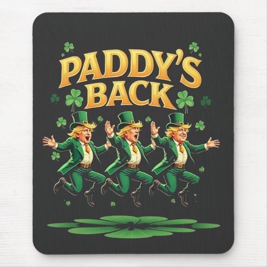Paddy's Back Funny Trump St Patrick Day Leopard Mousepad (Vorne)